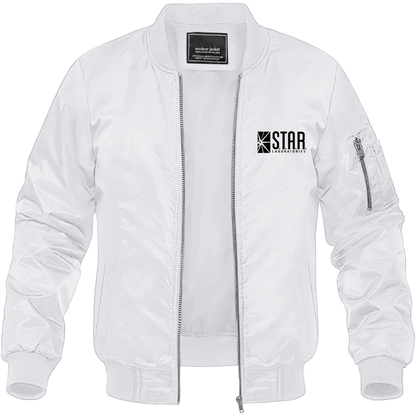 Men's Star Laboratories Star Lab S.T.A.R Movie Lightweight Bomber Jacket Windbreaker Softshell Varsity Jacket Coat